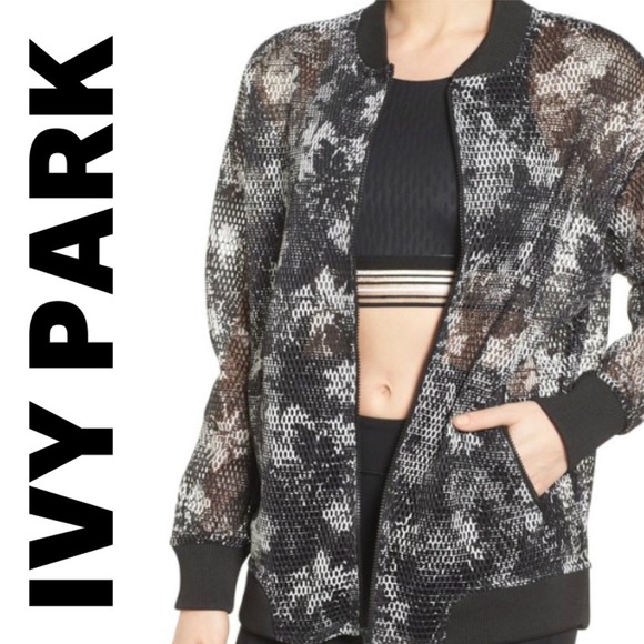 IVY PARK floral mesh oversized bomber jacket - Picture 2 of 8